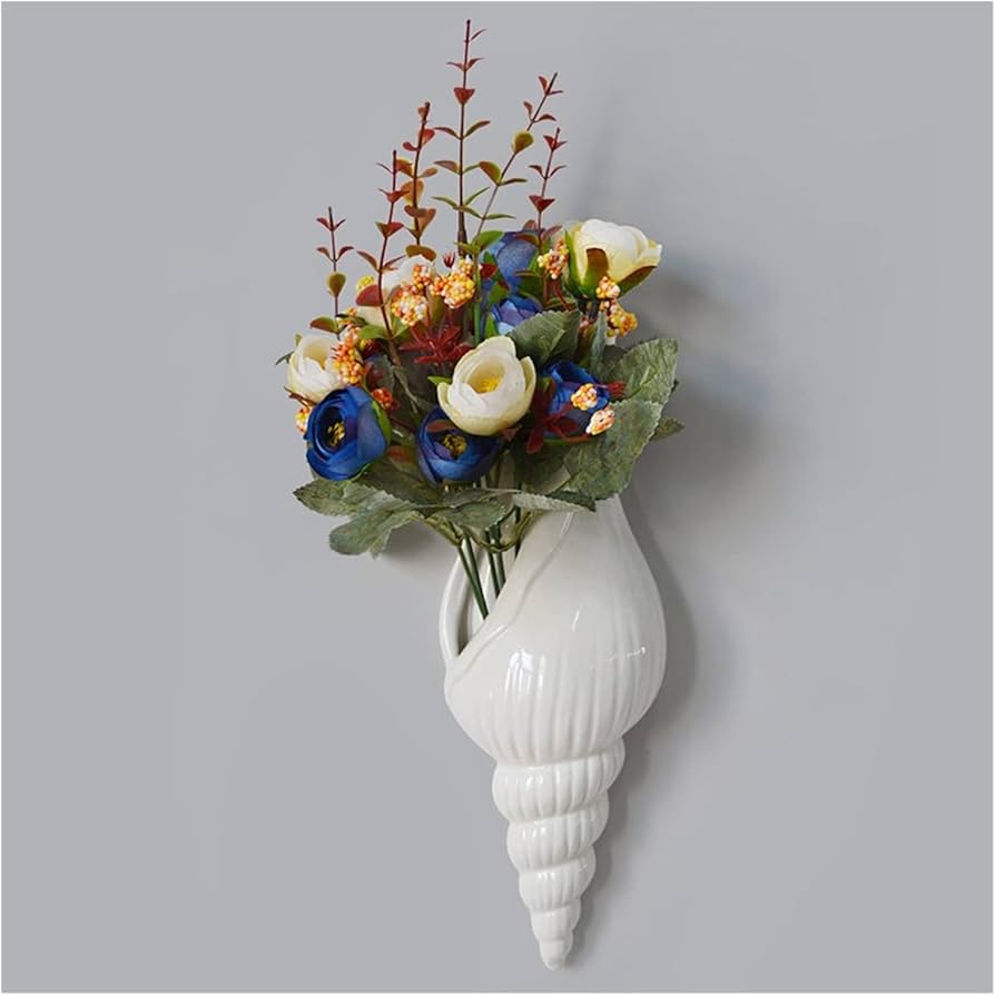White Ceramic Conch Vase
